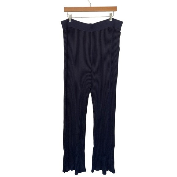 NWOT Ted Baker | Yadira Trousers Ribbed Knit High Rise Navy Blue 6 - Picture 1 of 8